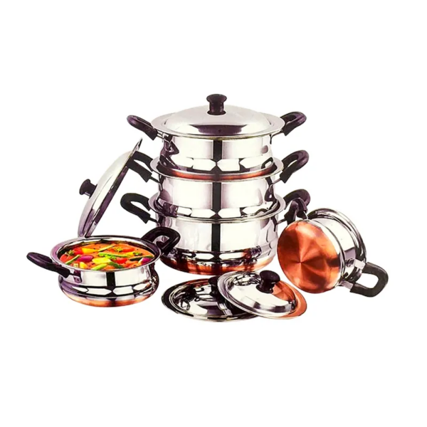 Amilex Copper Stainless Steel Punjabi Set 10Pcs