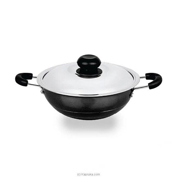 Amilex High Quality Non Stick Hopper Pan With Stainless Steel Lid And Free Wooden Spatula