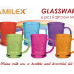 Amilex 6pcs Rainbow Mug Glassware